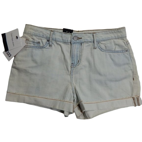 Calvin Klein Mid Rise Denim Jeans Shorts Womens Size 2 NWT - Picture 2 of 8